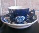 Antique Bow Porcelain Blue Ground With White Panels Cup And Saucer Circa 1765