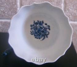 Antique bow porcelain blue ground with white panels Cup and Saucer circa 1765