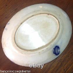 Antique flow blue oval plate regent england china porcelain