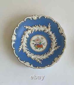 Antique meissen blue and white with gold floral teacup and saucer 1925