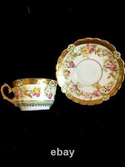 Antique porcelain LIMOGES Cup&Saucer set of 11 pair