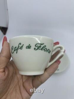 Apilco France Porcelain Cafe De Flore Espresso Cup & Saucer