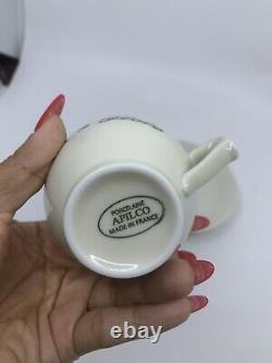 Apilco France Porcelain Cafe De Flore Espresso Cup & Saucer