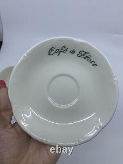 Apilco France Porcelain Cafe De Flore Espresso Cup & Saucer