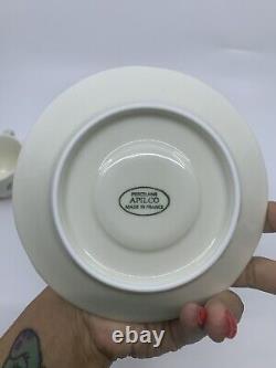 Apilco France Porcelain Cafe De Flore Espresso Cup & Saucer