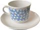 Arabia Finland Pizzicato Blue Cup & Saucer Vintage Very Rare Flower