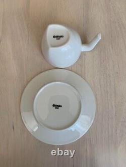 Arabia + Iittala Ego Coffee Cup & Saucer 1set each Porcelain WHT Made in Finland