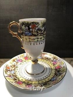 Arnart Japan Royal Vienna Style PORCELAIN Chocolate Cup & Saucer, Pre-Owned Set