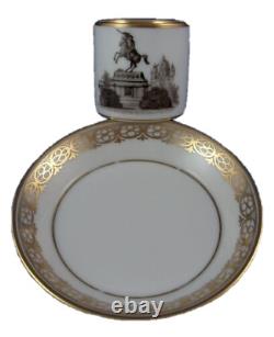 Augarten Vienna Original Scenic Cup & Saucer Porcelain Porzellan Tasse Scene
