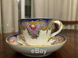 Authentic 18th century sévres porcelain cup and saucer