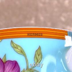 Authentic HERMES La Siesta Island Tea Cup & Saucer 2 Sets French Porcelain withBox