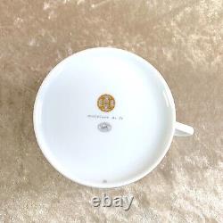 Authentic HERMES Morning Soup Cup & Saucer Mosaique au 24 Gold French Porcelain