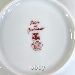Authentic HERMES PARIS Morning Soup Cup & Saucer Porcelain GUADALQUIVIR withCase