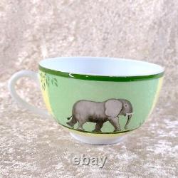 Authentic HERMES Paris Tea Cup Saucer Porcelain Tableware AFRICA GREEN