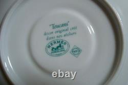 Authentic HERMES Porcelain 6 Set Cup and Saucer Toucans