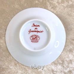 Authentic HERMES Porcelain GUADALQUIVIR Tea Cup & Saucer with Lid withBox