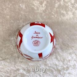 Authentic HERMES Porcelain GUADALQUIVIR Tea Cup & Saucer with Lid withBox