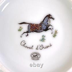 Authentic HERMES Tea Cup Saucer Cheval d'Orient Horse Gold Paint Porcelain withBox