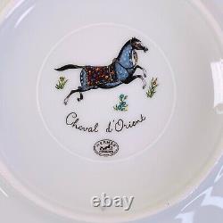 Authentic HERMES Tea Cup Saucer Cheval d'Orient Horse Tableware Porcelain withCase