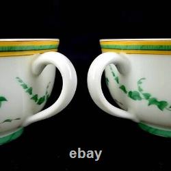 Authentic HERMES Tea Cup & Saucer Porcelain Toucans Bird 2 set Old Stock Japan