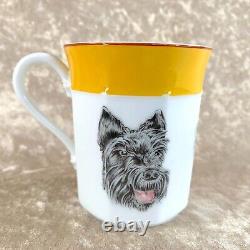 Authentic HERMES Tea Cup & Saucer Scottish Terrier Porcelain Tableware