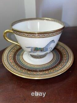 Authentic LUXURY HERMES PORCELAIN Tea Cup & Saucer No. 1 CHEVAL d'ORIENT PRISTINE