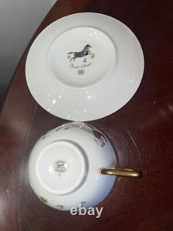 Authentic LUXURY HERMES PORCELAIN Tea Cup & Saucer No. 1 CHEVAL d'ORIENT PRISTINE