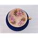 Aynsley Cabbage Rose Cup & Saucer Porcelain Blue Multicolor Tableware Drinkware