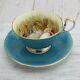 Aynsley England Cup And Saucer Gold Border Fruit Turquoise Tea