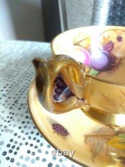 Aynsley Orchard Gold Cup and Saucer Signed N Brunt