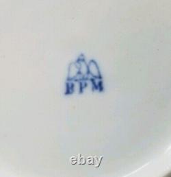 BPM Germany Buckau Porcelain Manufactory Oversized Covered Cup & Saucer c. 1850