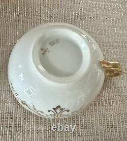 Bailey Banks And Biddle Cauldon England Raised Gold Gilding Tea Cup & Saucer