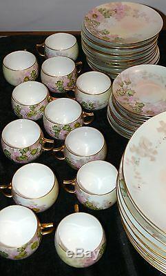 Bavaria Thomas Signed Set Dishes Plates Saucers Selb Cups Floral Porcelain China
