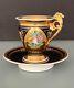 Beautiful Antique Old Paris Porcelain Empire Period Cup With Saucer C1810-1820