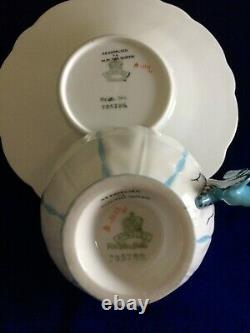 Beautiful Aynsley Blue Butterfly Harlequin Cup & Saucer B1322