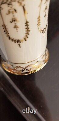 Beautiful Set of 3 Limoges France Porcelain Portrait Cups w Gilt Trim 1 Saucer