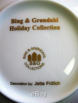 Bing & Grondahl B&G Christmas Holiday Service for 6 Cup & Saucer & Dessert Plate