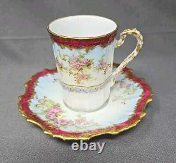 Blakeman & Henderson Chocolate Cup & Saucer Porcelain Coiffe Blank C. 1900