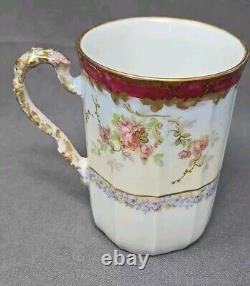 Blakeman & Henderson Chocolate Cup & Saucer Porcelain Coiffe Blank C. 1900