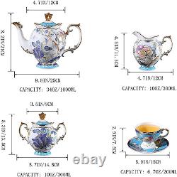 Bone China Coffee Tea Sets, 21-Piece Porcelain Tea Cup Set, Tea Cup and Saucer S
