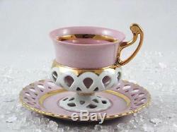 Byzant Pink Stunning Czechia Porcelain Coffee Cup&saucer-02