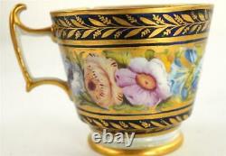 C1810 Antique English London Shape Porcelain Trio Cup Saucer Gilt Blue Coalport