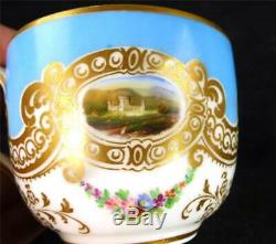 C1850 Antique Grainger Worcester Porcelain Argyle Shape Cup & Saucer Swinton