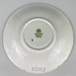 C1950 Vintage Aynsley Cabbage Rose Gold Gilt Teacup & Saucer Signed J A Bailey