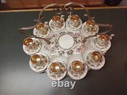 Capodimonte Set of 10 Demitasse Cups & Saucers with Sugar Bowl & Undertray LOOK