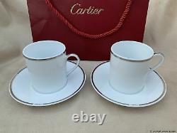 Cartier Limoges Porcelain Coffee Cup & Saucer 2 Sets