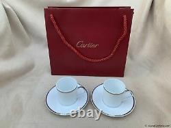 Cartier Limoges Porcelain Demitasse Espresso Cup & Saucer 2 Sets