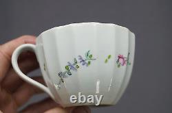 Caughley Coalport Hand Painted Floral Porcelain Tea Cup & Saucer Circa 1799