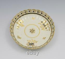 Caughley Porcelain Fluted Tea Bowl & Saucer Dresden Flowers c. 1785