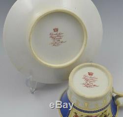 Chamberlain Worcester Baden Shape Porcelain Coffee Cup & Saucer